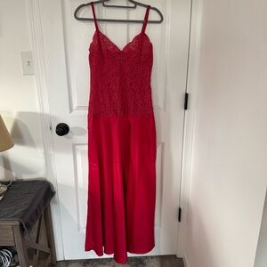 Lily of France Red Lace Nightgown with spaghetti straps